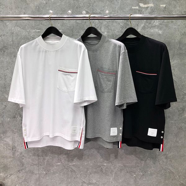 pocket stripes men's t-shirts summer loose casual oversized t shirt waist split designer luxury brand pure cotton for men and women sh, White;black
pocket stripes men's t-shirts summer loose casual oversized t shirt waist split designer luxury brand pure cotton for men and women sh, White;black
