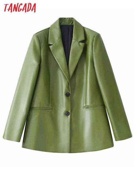 suit tangada women 2022 fashion green faux leather blazer jacket vintage long s, White;black
suit tangada women 2022 fashion green faux leather blazer jacket vintage long s, White;black