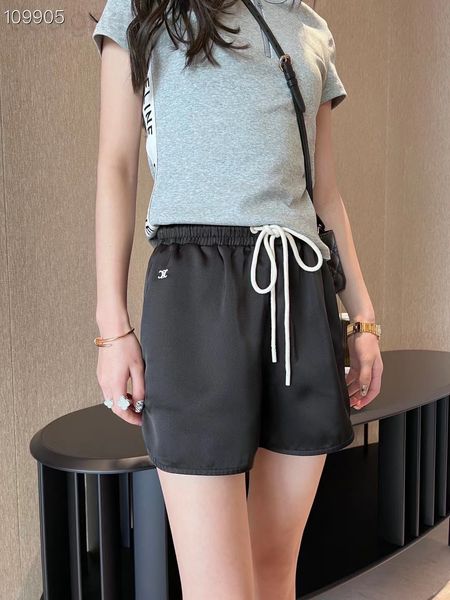 women's pants & capris designer ce family 22 spring and summer new elastic waist drawstring black acetate shorts show thin legs long ca, Black;white
women's pants & capris designer ce family 22 spring and summer new elastic waist drawstring black acetate shorts show thin legs long ca, Black;white