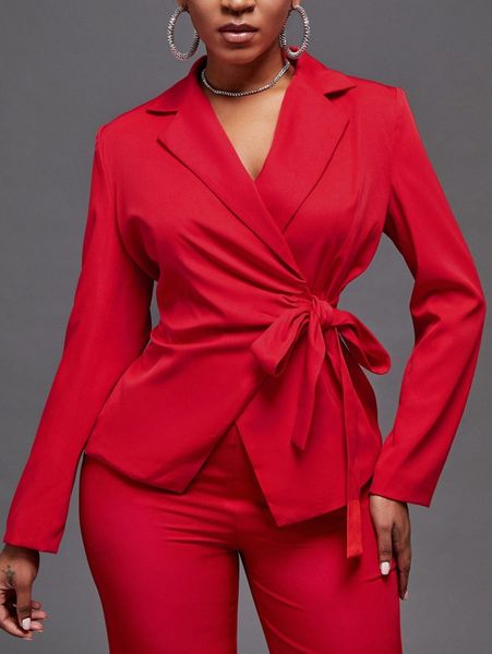 sxy lapel neck knot side blazer x6uz#, White
sxy lapel neck knot side blazer x6uz#, White