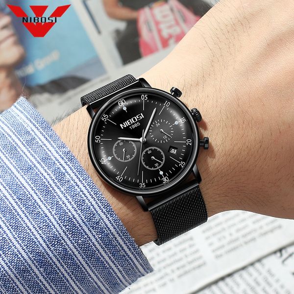 nibosi mens watches luxury sport wrist watch unique design stainless steel auto date mesh strap men fashion casual quartz watch, Silver
nibosi mens watches luxury sport wrist watch unique design stainless steel auto date mesh strap men fashion casual quartz watch, Silver