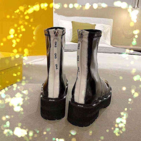 high version wu xuanyi's same f-family letter bottom middle women's 2021 new thick heel inner high martin boots, Black
high version wu xuanyi's same f-family letter bottom middle women's 2021 new thick heel inner high martin boots, Black