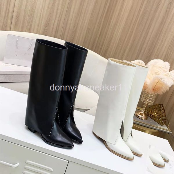 boots high end western trousers boots cowhide pointed thick middle heel sleeve high tube women, Black
boots high end western trousers boots cowhide pointed thick middle heel sleeve high tube women, Black