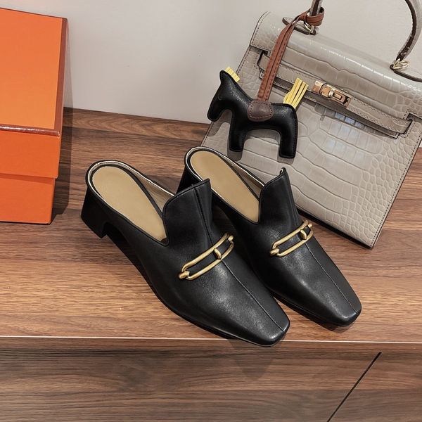 french muller slippers luxury brand shoe 2022 summer new metal buckle comfortable designer women shoes with box, Black
french muller slippers luxury brand shoe 2022 summer new metal buckle comfortable designer women shoes with box, Black