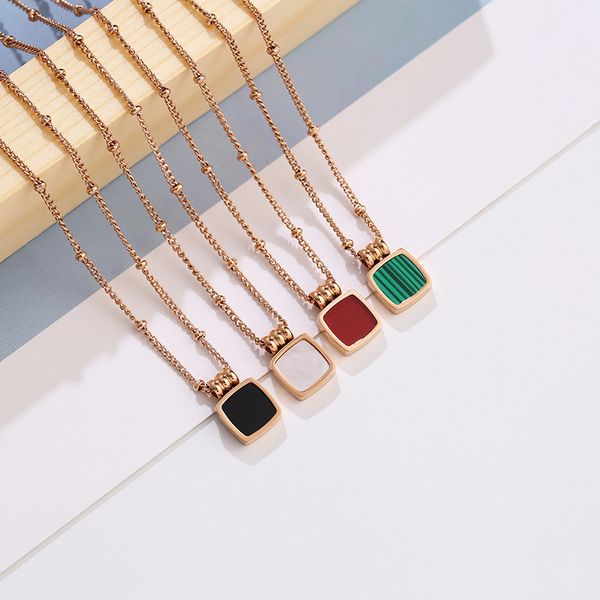 ins style square shell pendant necklace rose gold titanium steel necklaces jewelry for women gift, Silver
ins style square shell pendant necklace rose gold titanium steel necklaces jewelry for women gift, Silver
