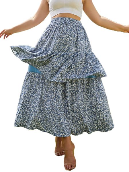 sbetro plus ditsy floral layered hem skirt z2tg#, Black
sbetro plus ditsy floral layered hem skirt z2tg#, Black