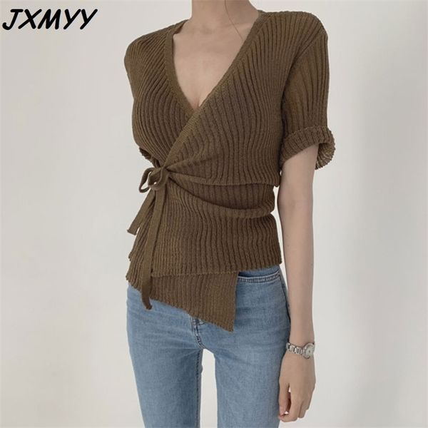fashion product korean design feeling scheming little v-neck cross-tie v-neck knit jxmyy 210412, White
fashion product korean design feeling scheming little v-neck cross-tie v-neck knit jxmyy 210412, White