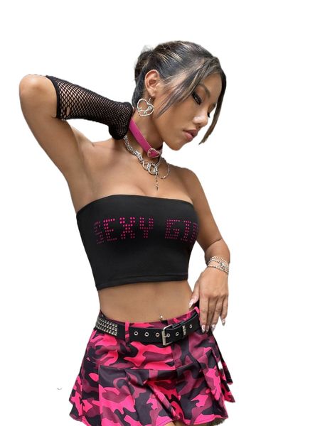 letter graphic crop tube m3pf#, White
letter graphic crop tube m3pf#, White