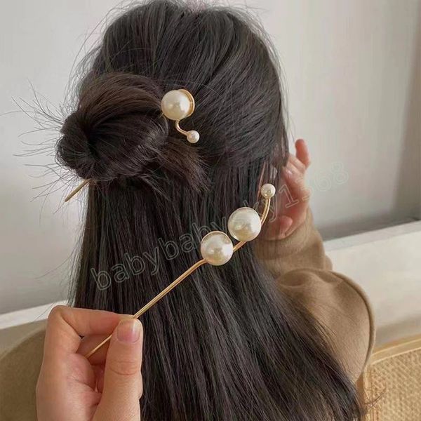 simple pearl metal gold hair sticks headdress fashion trend long curved hairpin for women vintage vacation hair accessories, Slivery;white
simple pearl metal gold hair sticks headdress fashion trend long curved hairpin for women vintage vacation hair accessories, Slivery;white