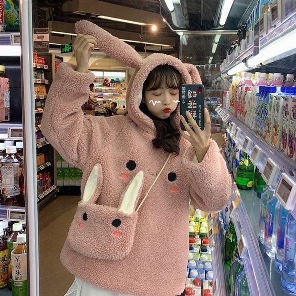 eachin women warm cute bunny hoodies grils long sleeve fashion lovely bag hooded female winter loose casual sweatshirts y200610, Black
eachin women warm cute bunny hoodies grils long sleeve fashion lovely bag hooded female winter loose casual sweatshirts y200610, Black