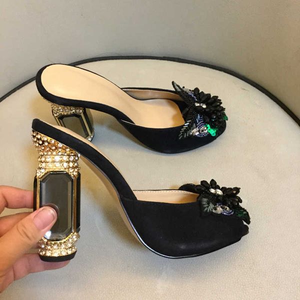 2022 leather 10cm chunky high heels glass rhinestone peep-toes diamond sandals butterfly shoes party wedding mary jane slipper, Black
2022 leather 10cm chunky high heels glass rhinestone peep-toes diamond sandals butterfly shoes party wedding mary jane slipper, Black
