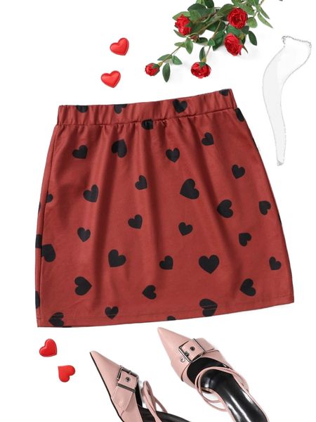 heart print a line skirt v8zi#, Black
heart print a line skirt v8zi#, Black