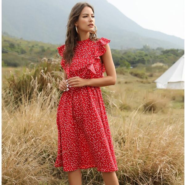 summer ladies elegant dot print chic dress women 2022 casual butterfly sleeve ruffles medium long chiffon party dress, Black
summer ladies elegant dot print chic dress women 2022 casual butterfly sleeve ruffles medium long chiffon party dress, Black