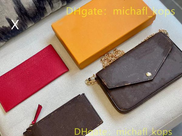 felice handbag women one-shoulder messenger bag luxurys three-piece combination bags wallet fashion metal chain clutch coin purses 61276
felice handbag women one-shoulder messenger bag luxurys three-piece combination bags wallet fashion metal chain clutch coin purses 61276