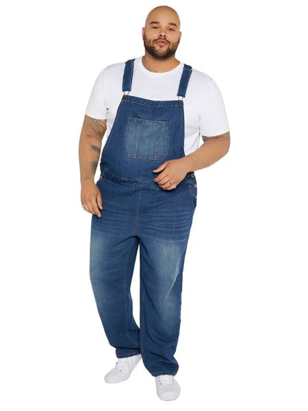 extended sizes men bleach wash patched pocket denim overalls without tee j9ys#, Blue
extended sizes men bleach wash patched pocket denim overalls without tee j9ys#, Blue