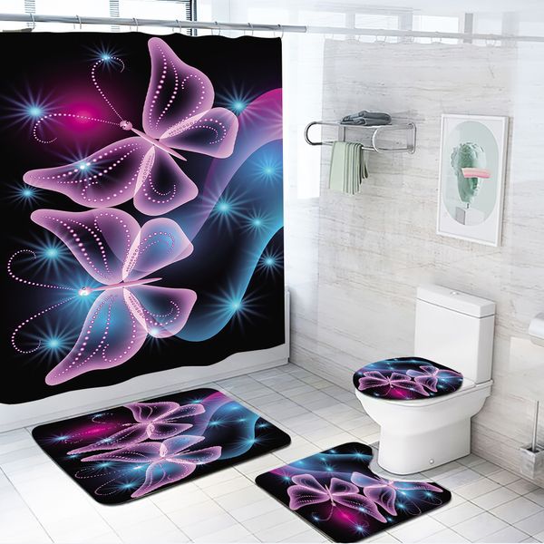 colorful butterfly 90g shower curtain lamb cashmere non slip floor mat toilet cover mat bathroom four piece set-4
colorful butterfly 90g shower curtain lamb cashmere non slip floor mat toilet cover mat bathroom four piece set-4