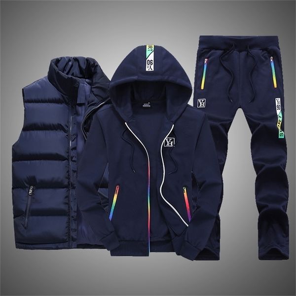 sweat suit winter men's clothing men sets 3 pieces vest hoodie set fleece zipper casual sport sweatpant men tracksuit outfit 220817, Gray
sweat suit winter men's clothing men sets 3 pieces vest hoodie set fleece zipper casual sport sweatpant men tracksuit outfit 220817, Gray