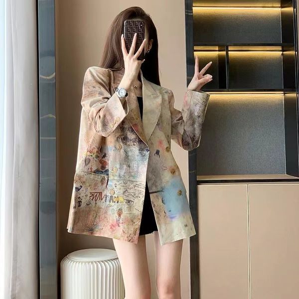 t303 womens suits & blazers tide brand designer high-quality retro fashion animal printed series suit slim plus size, White;black
t303 womens suits & blazers tide brand designer high-quality retro fashion animal printed series suit slim plus size, White;black