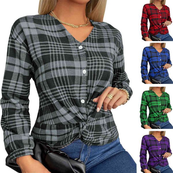 women's t-shirt spring and summer women's wear v-neck plaid t blood x3ur, White
women's t-shirt spring and summer women's wear v-neck plaid t blood x3ur, White