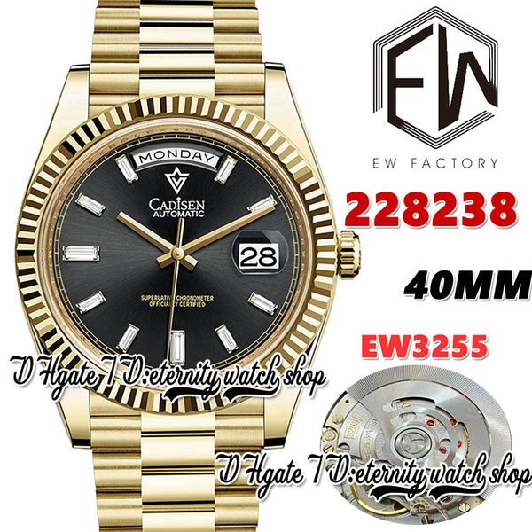 ewf v3 ew228238 cal.3255 automatic mens watch 40mm black dial diamonds stick markers gold 904l steel bracelet with same serial warranty card, Slivery;brown
ewf v3 ew228238 cal.3255 automatic mens watch 40mm black dial diamonds stick markers gold 904l steel bracelet with same serial warranty card, Slivery;brown