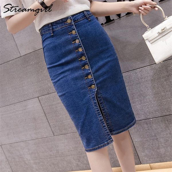 denim midi skirt pencil high waist skirts womens summer pencil denim skirt with buttons knee length large size denim skirts 2020 t200712, Black
denim midi skirt pencil high waist skirts womens summer pencil denim skirt with buttons knee length large size denim skirts 2020 t200712, Black