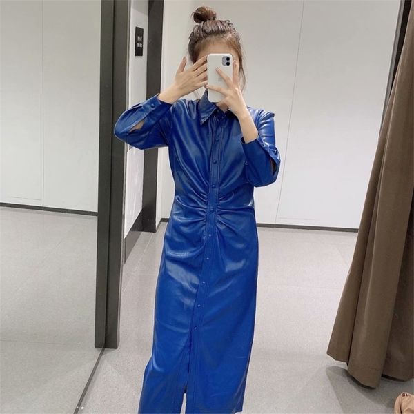 za faux leather shirt dress women fall winter blue office dresses long sleeve pleated waist woman dress clothes snap button lj201203, White;black
za faux leather shirt dress women fall winter blue office dresses long sleeve pleated waist woman dress clothes snap button lj201203, White;black