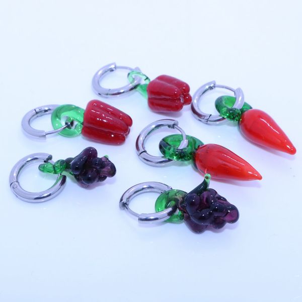 summer new glass pepper grape earrings dangle & chandelier stainless steel round earrings jewelry women, Silver
summer new glass pepper grape earrings dangle & chandelier stainless steel round earrings jewelry women, Silver