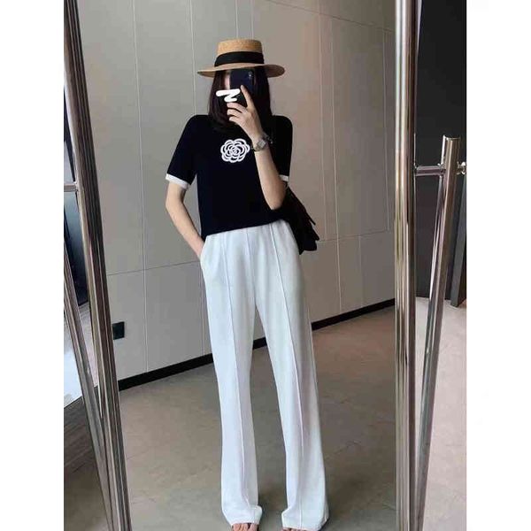 women's t-shirt tiktok xiaoxiangshan camellia knitting short sleeve women's versatile fashion elegant round neck thin ice silk 9ud, White
women's t-shirt tiktok xiaoxiangshan camellia knitting short sleeve women's versatile fashion elegant round neck thin ice silk 9ud, White
