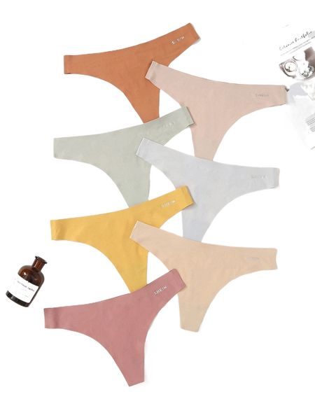 7pack no show panty z6xs#, Black;red