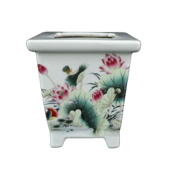 chinese old porcelain pastel mandarin duck quartet flower pot, Silver 
chinese old porcelain pastel mandarin duck quartet flower pot, Silver