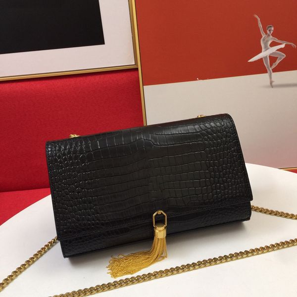 handbag leather crocodile shoulder bags designer black hardware tassel woman fashion chain handbags medium kate cross body bag womens wallet 
handbag leather crocodile shoulder bags designer black hardware tassel woman fashion chain handbags medium kate cross body bag womens wallet
