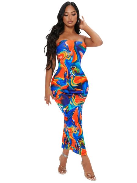 sxy marble print split thigh tube dress f01m#, Black;gray