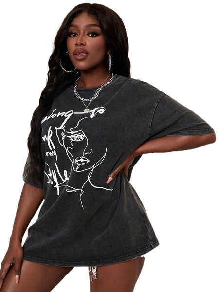 sxy slogan & figure graphic drop shoulder tee a8ex#, White
sxy slogan & figure graphic drop shoulder tee a8ex#, White