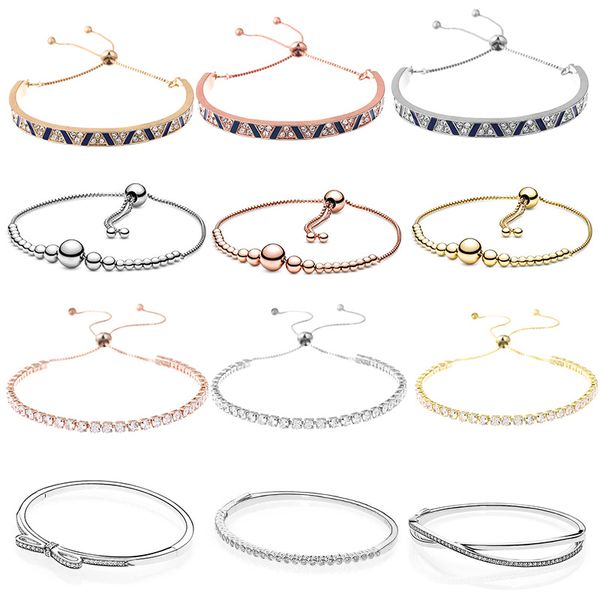new popular 925 sterling silver adjustable bow charm bracelet for original pandora women lovers silver plated christmas jewelry fashion acce, Golden;silver
new popular 925 sterling silver adjustable bow charm bracelet for original pandora women lovers silver plated christmas jewelry fashion acce, Golden;silver