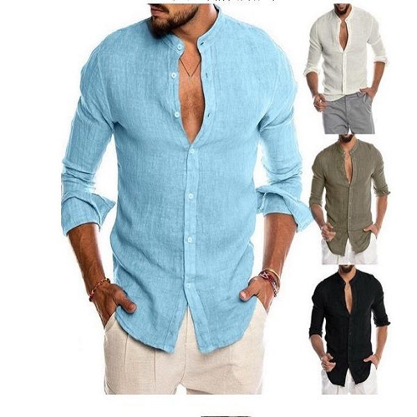 new casual cotton linen men shirts long sleeve loose tee shirts solid color street wear blouse for autumn winter, White;black
new casual cotton linen men shirts long sleeve loose tee shirts solid color street wear blouse for autumn winter, White;black