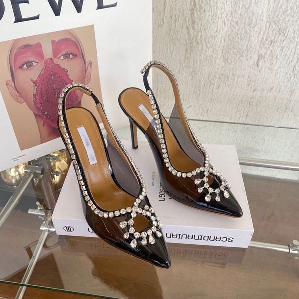 summer transparent pvc thin high heels sandals woman peep toe crystal pendant decor sandalias ladies party dress shoes, Black
summer transparent pvc thin high heels sandals woman peep toe crystal pendant decor sandalias ladies party dress shoes, Black