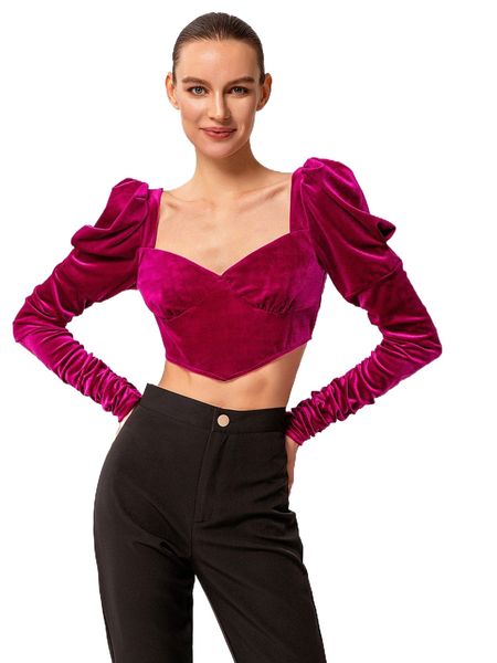 double crazy sweetheart neck gigot sleeve asymmetrical hem velvet n9eo#, White
double crazy sweetheart neck gigot sleeve asymmetrical hem velvet n9eo#, White