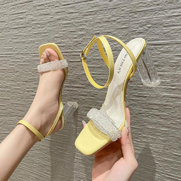 dress shoes rhinestone sequin buckle women's sandals crystal thick heel 2022 summer transparent pvc fashion open toedress, Black
dress shoes rhinestone sequin buckle women's sandals crystal thick heel 2022 summer transparent pvc fashion open toedress, Black