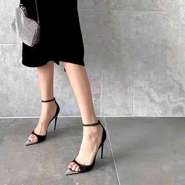 dress shoes pure desire high heels summer one line belt open toe pointed diamond inlaid thin heel sandals women's roman shoes cdlm, Black
dress shoes pure desire high heels summer one line belt open toe pointed diamond inlaid thin heel sandals women's roman shoes cdlm, Black