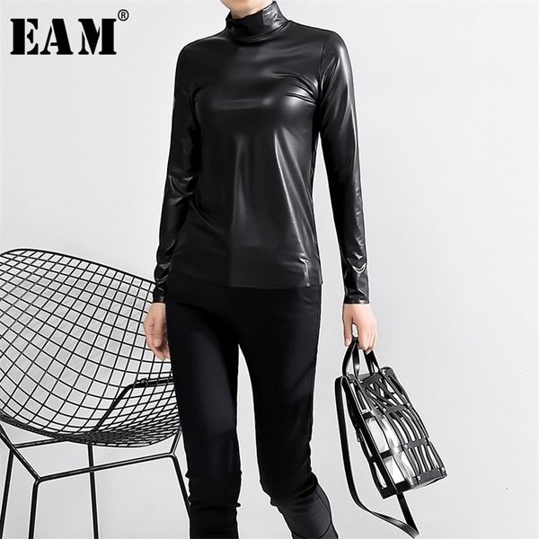 eam women black brief pu leather temperament t shirt new stand collar long sleeve fashion spring autumn 2021 210317, White
eam women black brief pu leather temperament t shirt new stand collar long sleeve fashion spring autumn 2021 210317, White