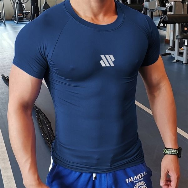 men tshirt bodybuilding muscle short sleeve shirt tights quick dry workout gym basketball sportswear men summer clothing 220608, White;black
men tshirt bodybuilding muscle short sleeve shirt tights quick dry workout gym basketball sportswear men summer clothing 220608, White;black