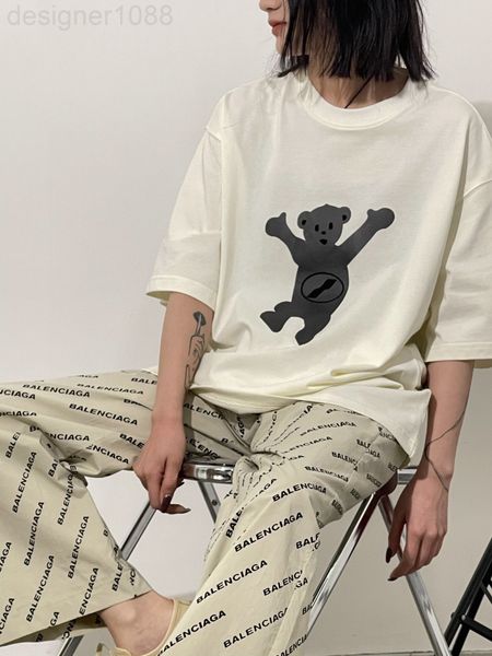 women's t-shirt designer 22 spring and summer new classic bear front back flocking contrast printing short sleeved t-shirt aging fashio, White
women's t-shirt designer 22 spring and summer new classic bear front back flocking contrast printing short sleeved t-shirt aging fashio, White