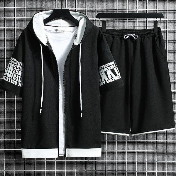 men's sets tracksuits fashion men's set hooded summer casual sportswear men short sleeve zipper shorts 2 piece hip hop streetwear, Gray
men's sets tracksuits fashion men's set hooded summer casual sportswear men short sleeve zipper shorts 2 piece hip hop streetwear, Gray