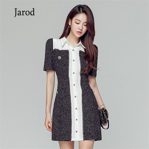 autumn womens tweed hit color patchwork turn down collar short sleeve mini dress bodycon elegant chic vestido 210526, Black;gray
autumn womens tweed hit color patchwork turn down collar short sleeve mini dress bodycon elegant chic vestido 210526, Black;gray