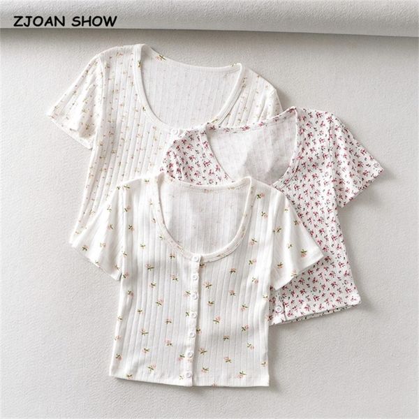 harajuku 70s vintage o neck floral short sleeve tee base t-shirts summer girl single-breasted button short t-shirt crop 220411, White
harajuku 70s vintage o neck floral short sleeve tee base t-shirts summer girl single-breasted button short t-shirt crop 220411, White