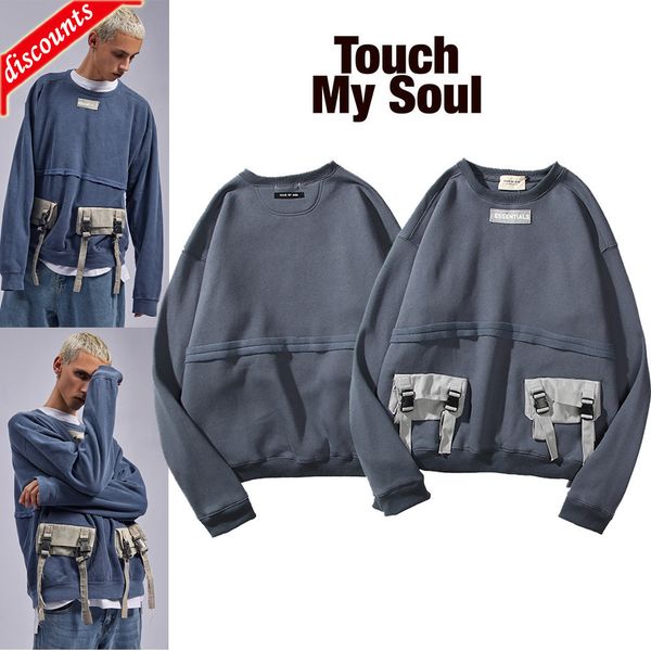 men's brand fashion trend sweater wholesale splicing webbing multi pocket for men and round coat, Black
men's brand fashion trend sweater wholesale splicing webbing multi pocket for men and round coat, Black