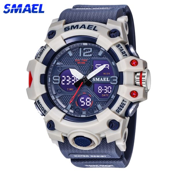 brand smael men military watch digital waterproof dual display quartz sports wristwatch for male clock relogios masculino
brand smael men military watch digital waterproof dual display quartz sports wristwatch for male clock relogios masculino