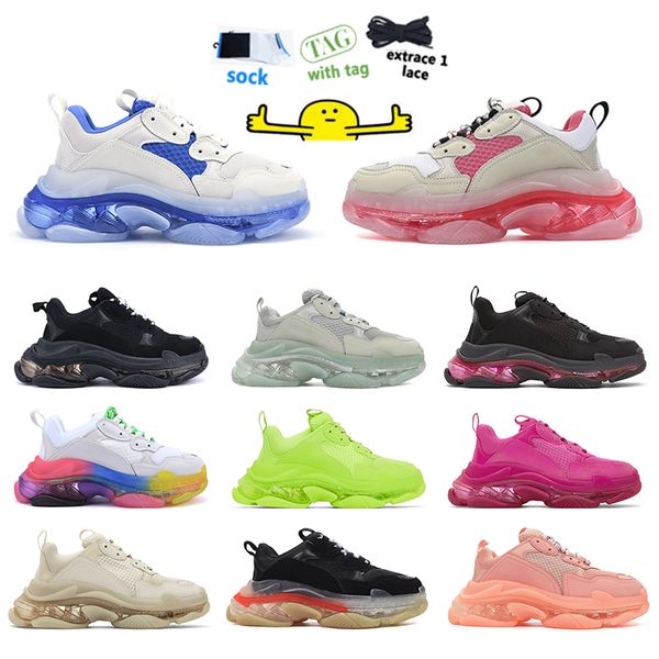 new design running shoes man and woman triple s clear sole white beige neon green pink red rainbow black
new design running shoes man and woman triple s clear sole white beige neon green pink red rainbow black