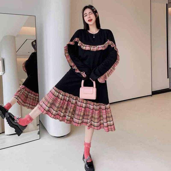 long loose woman autumn clothes long sleeves ruffles patchwork pregnant women knitting dress plus size maternity pleated dresses j220628, White
long loose woman autumn clothes long sleeves ruffles patchwork pregnant women knitting dress plus size maternity pleated dresses j220628, White