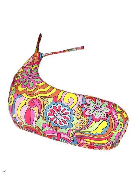 random floral print asymmetric neck bikini b2cc#, White;black 
random floral print asymmetric neck bikini b2cc#, White;black